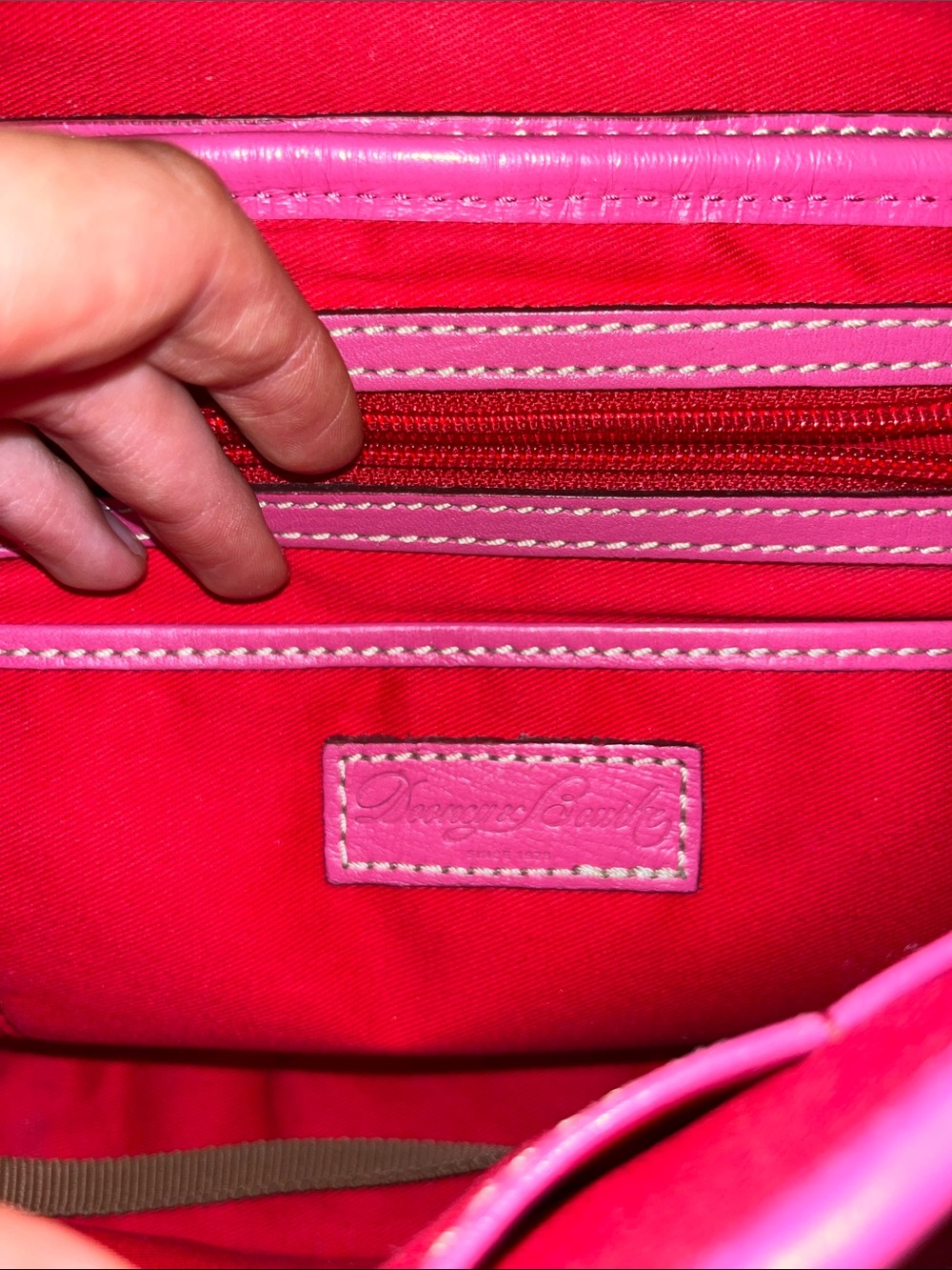 Dooney & Bourke Hot Pink Embossed Leather Crossbody - Picture 7 of 7